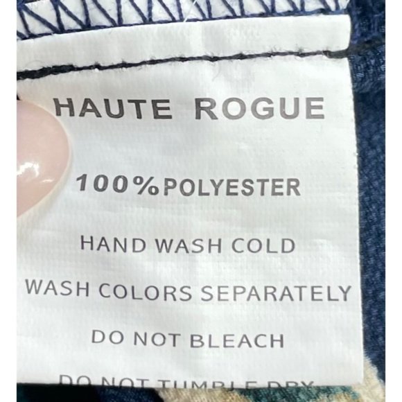 Haute Rogue Women's Size Small Navy/Multi-Colored Floral Strapless Romper - Picture 3 of 5